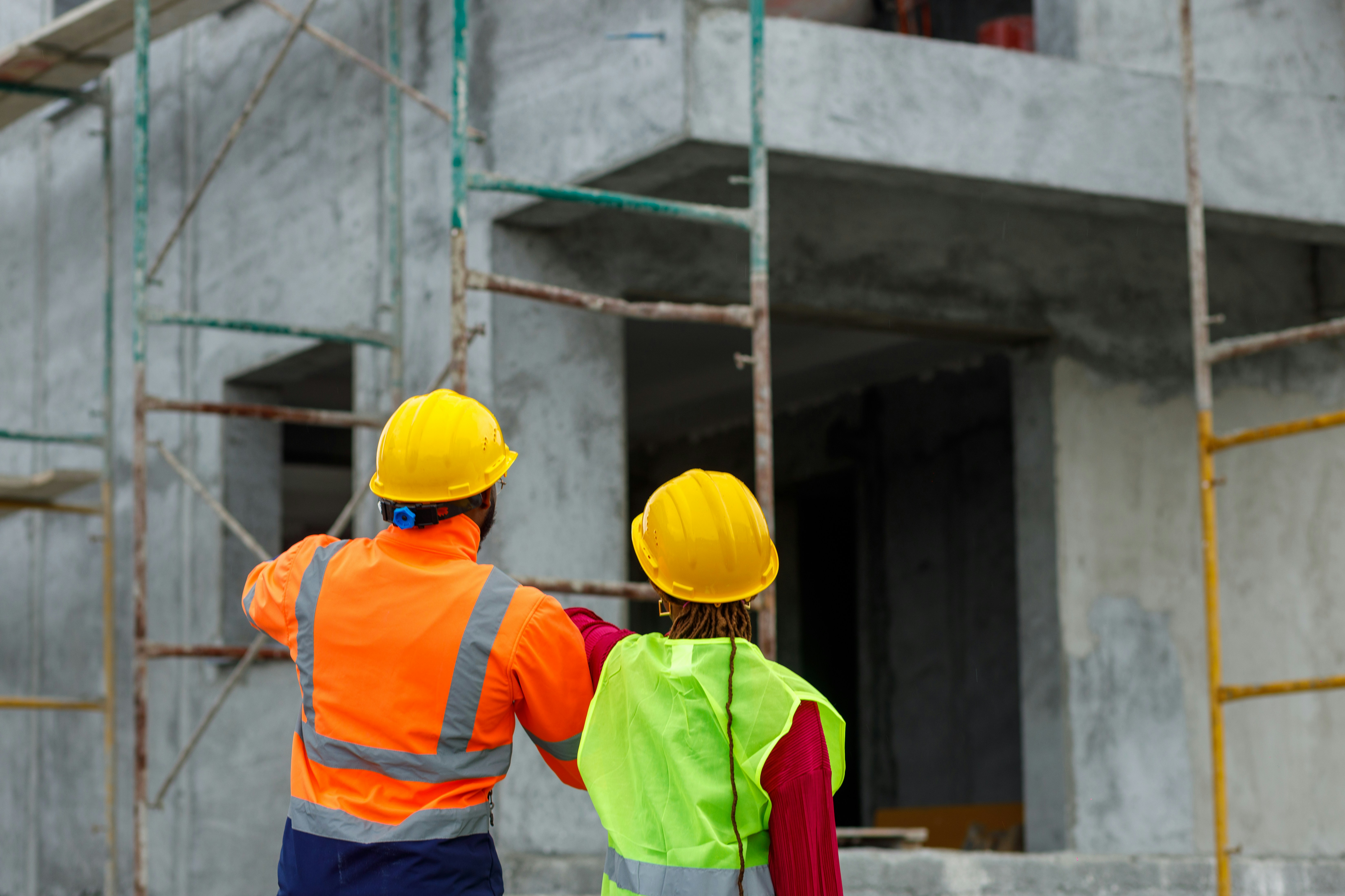 Professional construction workers