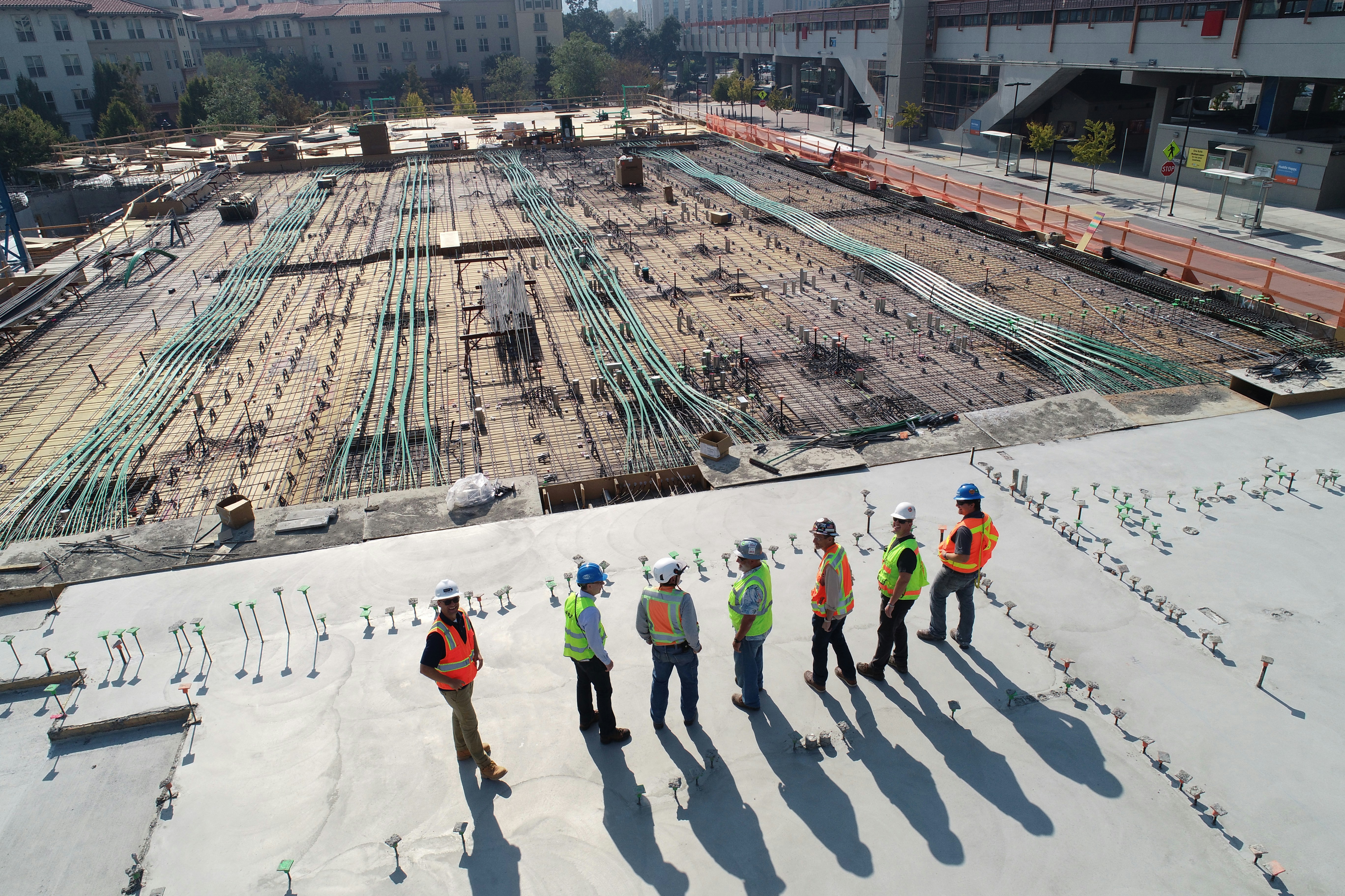 Professional construction team planning